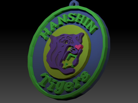 NPB Hanshin Tigers keychain badge printable and renderable 3D 打印模型