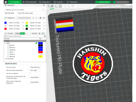 NPB Hanshin Tigers keychain badge printable and renderable 3D Baskı Modeli