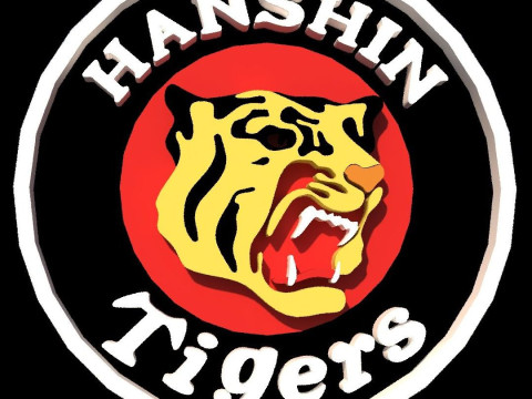 NPB Hanshin Tigers keychain badge printable and renderable 3D 打印模型