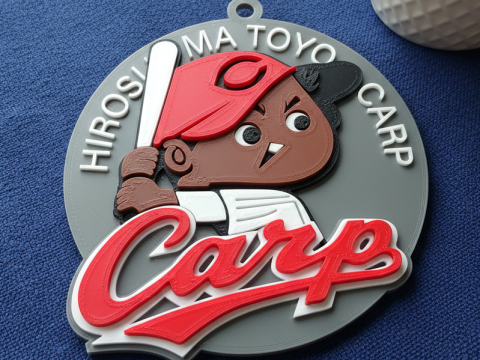 NPB Hiroshima Carp keychain badge printable and renderable 3D 프린트 모델