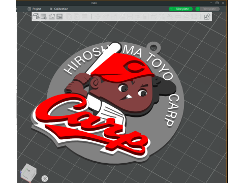 NPB Hiroshima Carp keychain badge printable and renderable 3D 프린트 모델