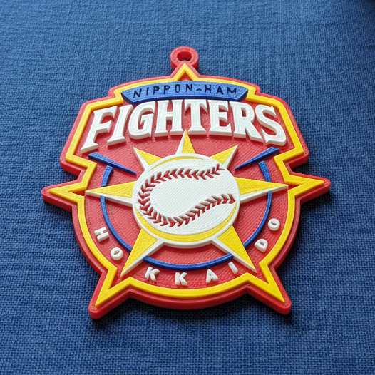 NPB Nippon Ham Fighters keychain badge printable and renderable 3D Print Model .c4d .max .obj .3ds .fbx .stl .blend