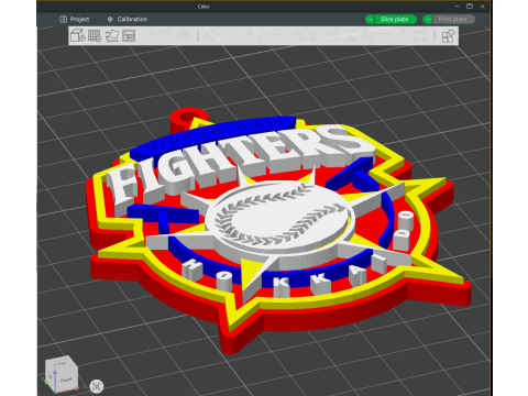 NPB Nippon Ham Fighters keychain badge printable and renderable 3D Print Model