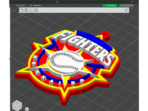 NPB Nippon Ham Fighters keychain badge printable and renderable 3D Print Model