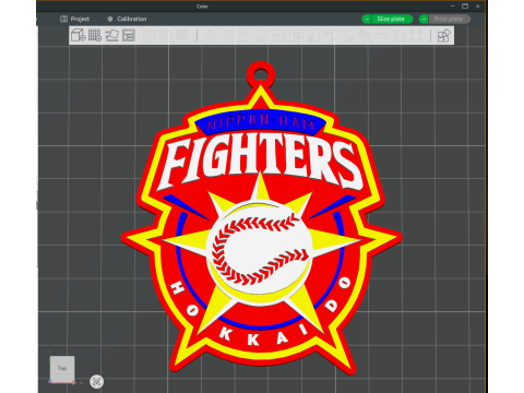 NPB Nippon Ham Fighters keychain badge printable and renderable 3D Print Model