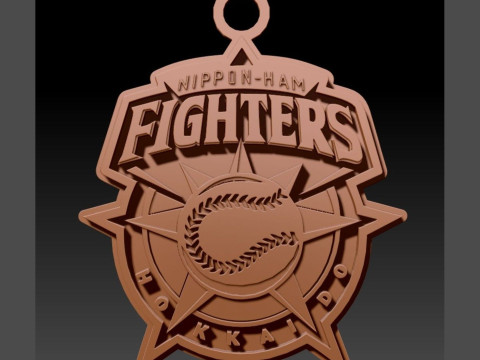 NPB Nippon Ham Fighters keychain badge printable and renderable 3D-printmodel