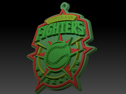NPB Nippon Ham Fighters keychain badge printable and renderable 3D-printmodel