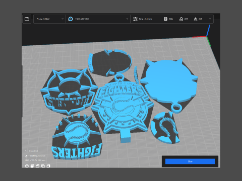 NPB Nippon Ham Fighters keychain badge printable and renderable 3D-printmodel