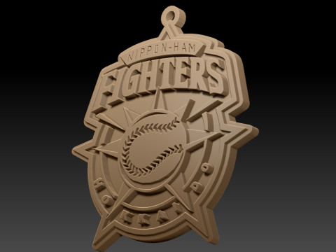 NPB Nippon Ham Fighters keychain badge printable and renderable 3D-printmodel
