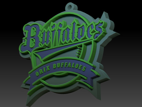 NPB Orix Buffaloes keychain badge printable and renderable 3D 프린트 모델