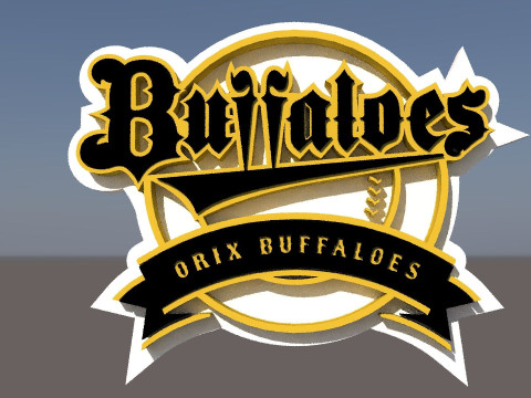 NPB Orix Buffaloes keychain badge printable and renderable 3D 프린트 모델