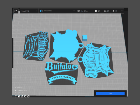 NPB Orix Buffaloes keychain badge printable and renderable 3D 프린트 모델