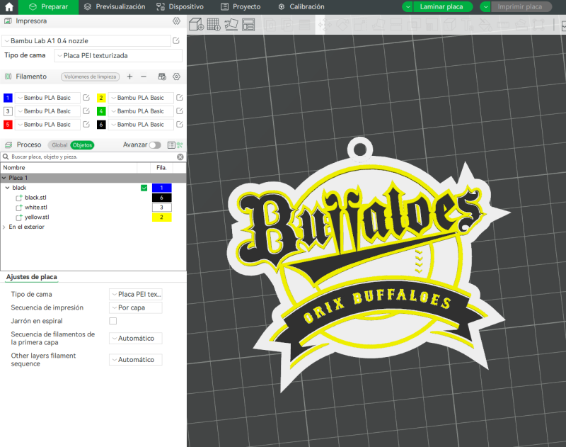 NPB Orix Buffaloes keychain badge printable and renderable 3D 프린트 모델 .c4d .max .obj .3ds .fbx .stl .blend