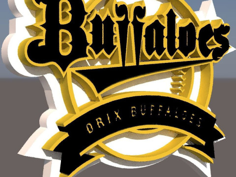 NPB Orix Buffaloes keychain badge printable and renderable 3D 프린트 모델