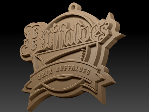 NPB Orix Buffaloes keychain badge printable and renderable 3D 프린트 모델
