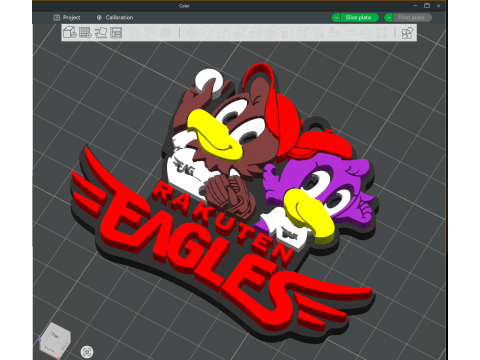 NPB Rakuten Gold Eagles keychain badge printable and renderable Modello di stampa 3D