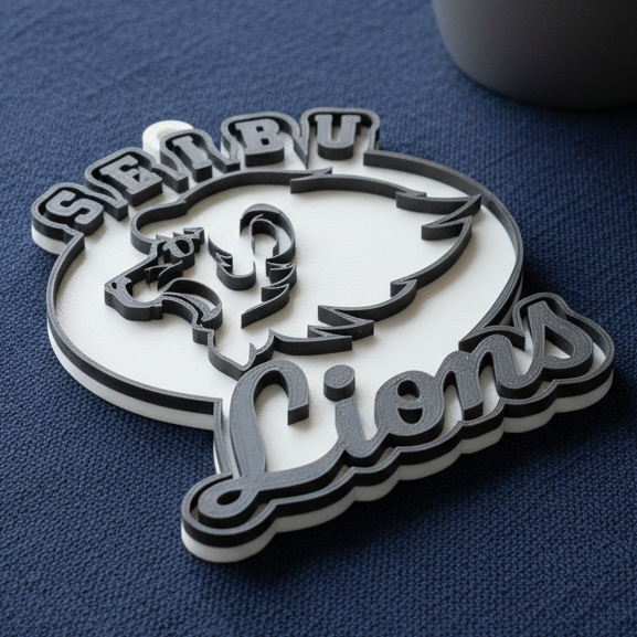 NPB Seibu Lions keychain badge printable and renderable 3D 打印模型 .c4d .max .obj .3ds .fbx .stl .blend