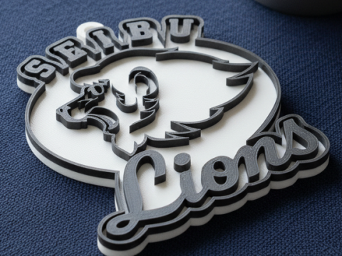 NPB Seibu Lions keychain badge printable and renderable Modello di stampa 3D