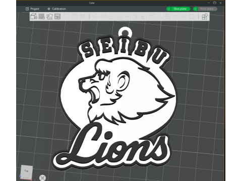 NPB Seibu Lions keychain badge printable and renderable 3D 打印模型