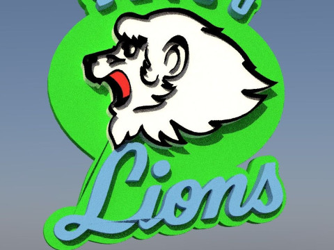 NPB Seibu Lions keychain badge printable and renderable 3D Принт Модель
