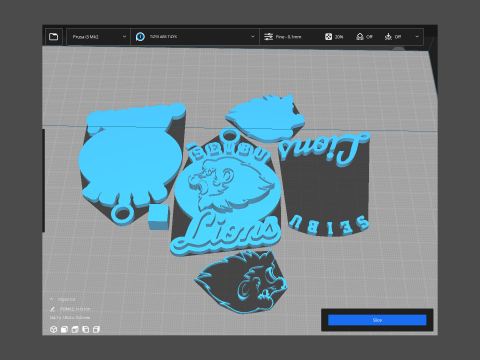 NPB Seibu Lions keychain badge printable and renderable 3D Принт Модель