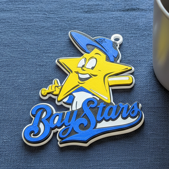 NPB Yokohama Baystars keychain badge printable and renderable 3D 打印模型 .c4d .max .obj .3ds .fbx .stl .blend