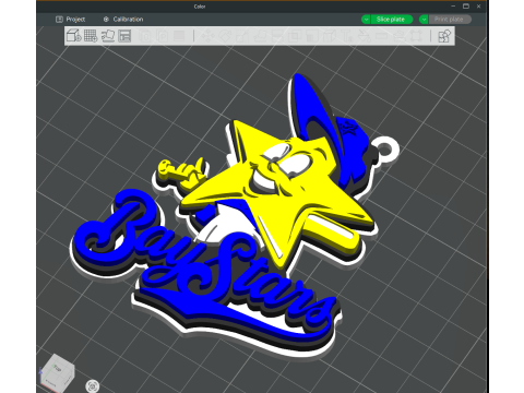 NPB Yokohama Baystars keychain badge printable and renderable 3D 打印模型