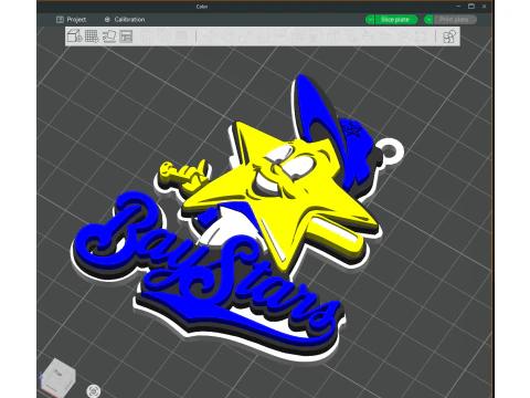 NPB Yokohama Baystars keychain badge printable and renderable 3D Print Model