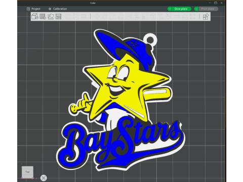 NPB Yokohama Baystars keychain badge printable and renderable 3D 打印模型