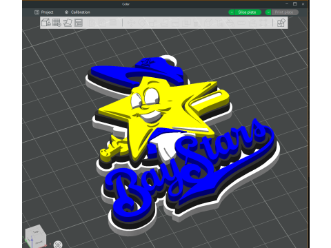 NPB Yokohama Baystars keychain badge printable and renderable 3D 打印模型