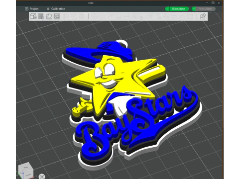 NPB Yokohama Baystars keychain badge printable and renderable 3D Print Model