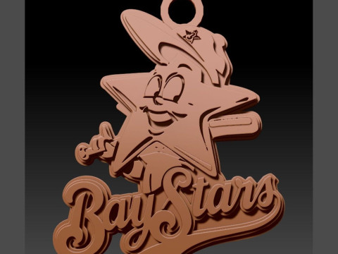 NPB Yokohama Baystars keychain badge printable and renderable Modèles 3D en vedette