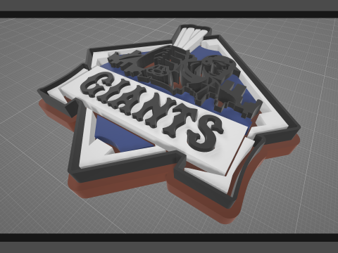 NPB Yomiuri Giants keychain badge printable and renderable Modèles 3D en vedette