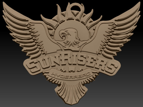 IPL Sunrisers Hyderabad keychain badge color printable 3D Print Model