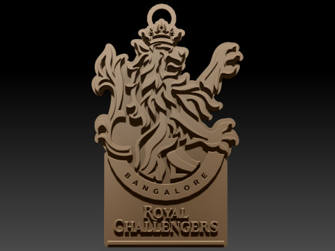 IPL Royal Challengers Bengaluru keychain badge color printable 3D Print Model