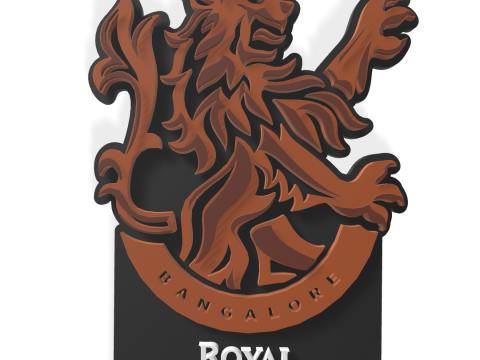 IPL Royal Challengers Bengaluru keychain badge color printable 3D Print Model