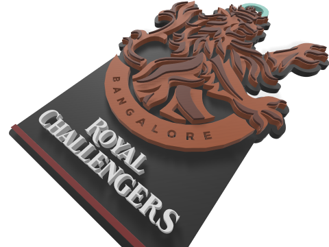 IPL Royal Challengers Bengaluru keychain badge color printable 3D Print Model