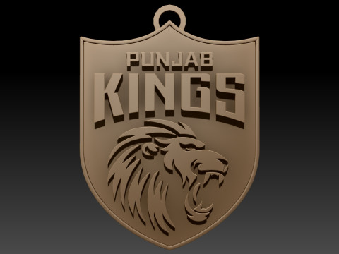 IPL Punjab Kings keychain badge color printable 3D प्रिंट मॉडल
