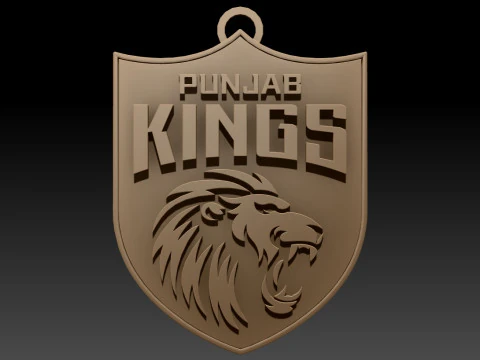 IPL Punjab Kings keychain badge color printable 3D Print Model