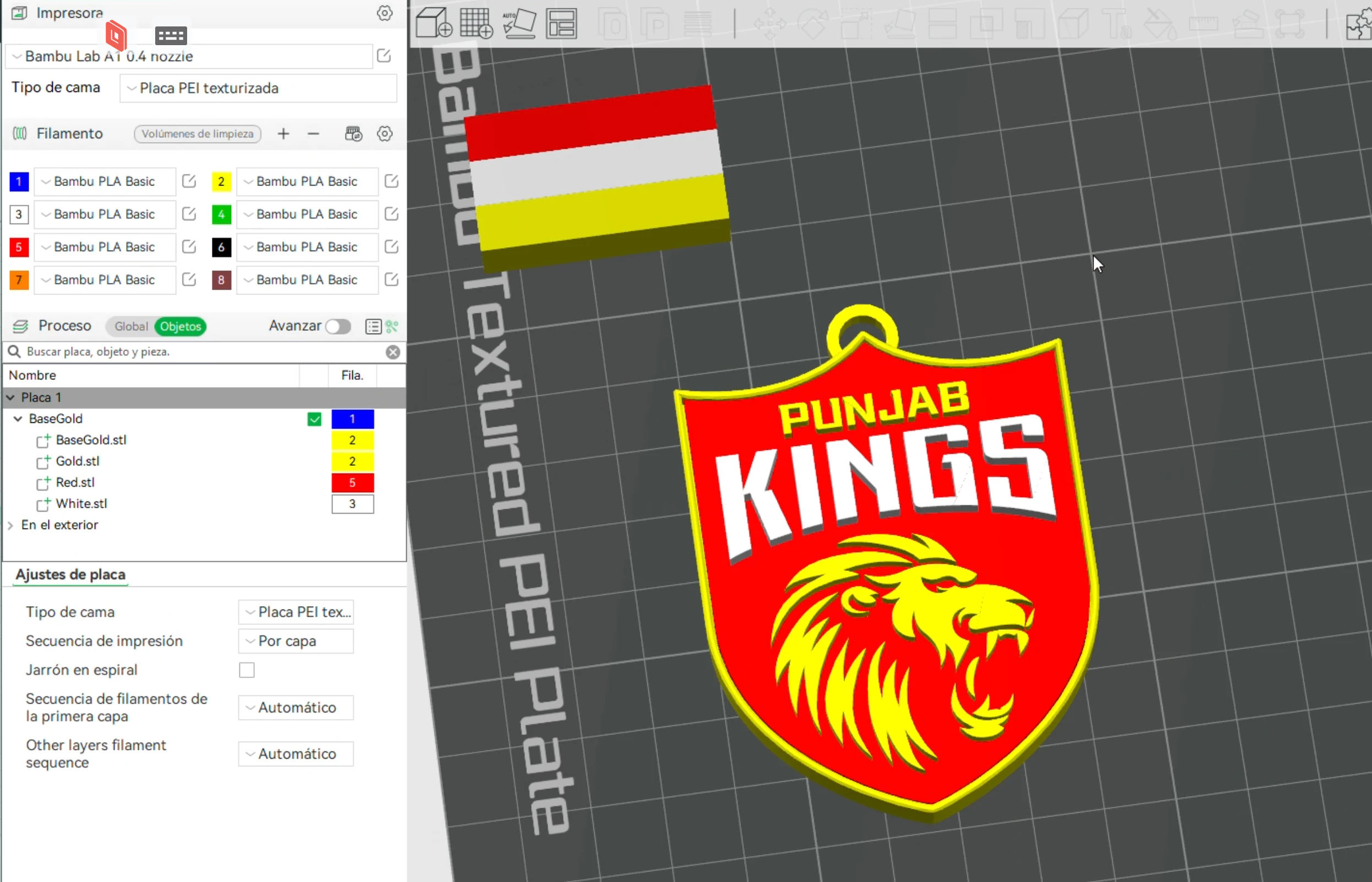 IPL Punjab Kings keychain badge color printable 3D Print Model .c4d .max .obj .3ds .fbx .stl .blend 