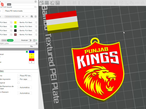 IPL Punjab Kings keychain badge color printable 3D Print Model