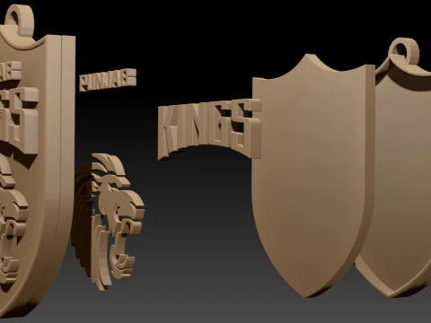 IPL Punjab Kings keychain badge color printable 3D Print Model