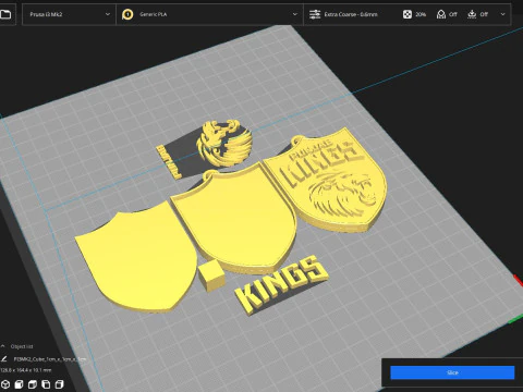 IPL Punjab Kings keychain badge color printable 3D Print Model