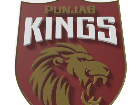 IPL Punjab Kings keychain badge color printable 3D Print Model