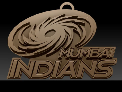IPL Mumbai Indians keychain badge color printable 3D Print Model