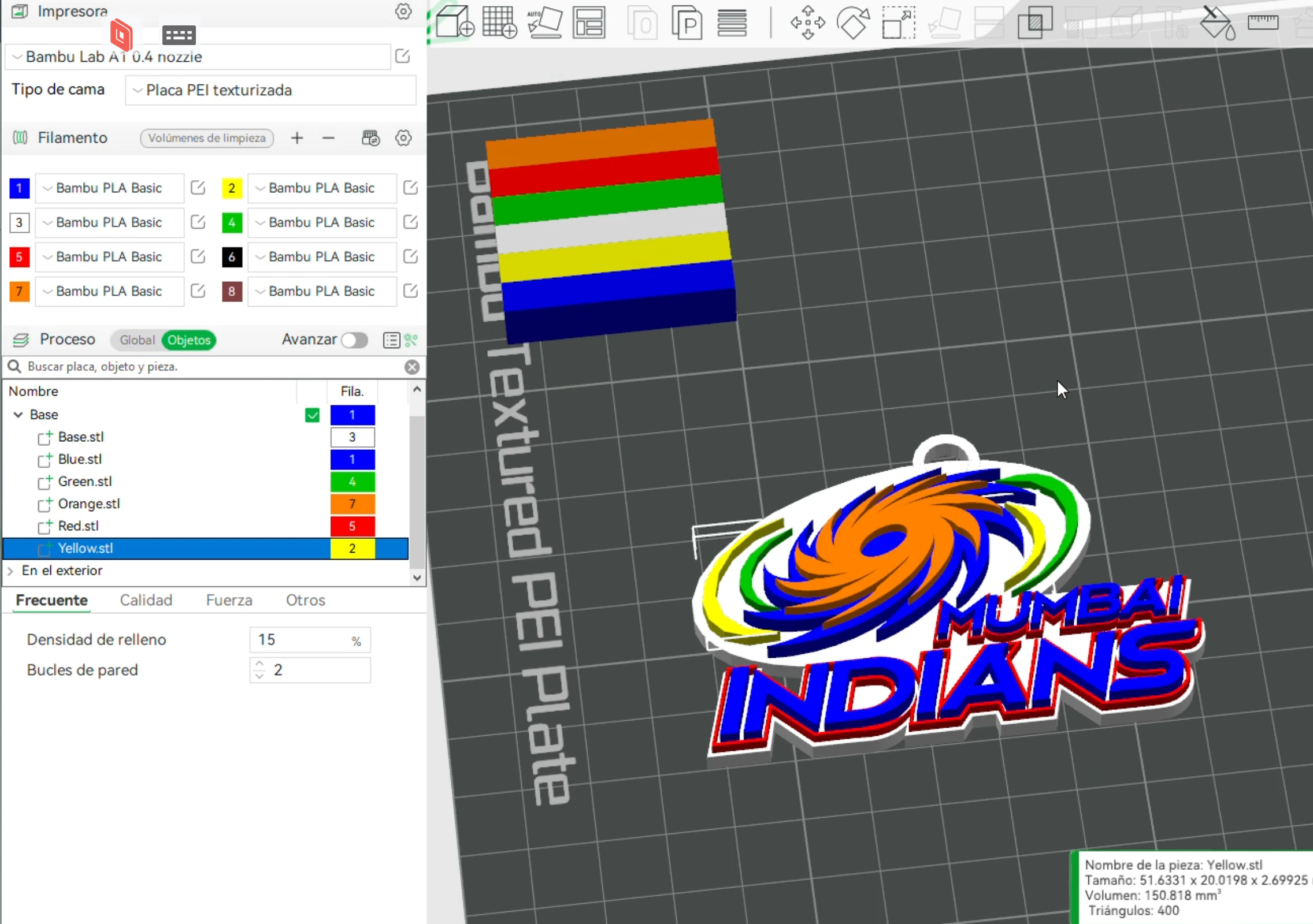 IPL Mumbai Indians keychain badge color printable 3D Print Model .c4d .max .obj .3ds .fbx .stl .blend 