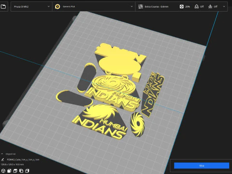 IPL Mumbai Indians keychain badge color printable 3D Print Model