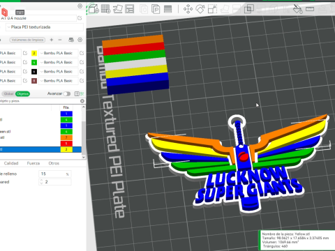 IPL Lucknow Super Giants keychain badge color printable Modèles 3D en vedette
