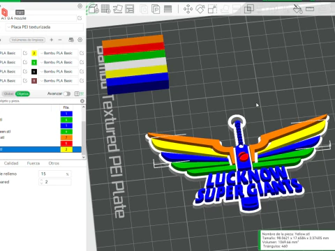 Кольоровий значок на брелоку IPL Lucknow Super Giants для друку 3D Принт Модель