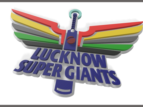 IPL Lucknow Super Giants keychain badge color printable Modello di stampa 3D